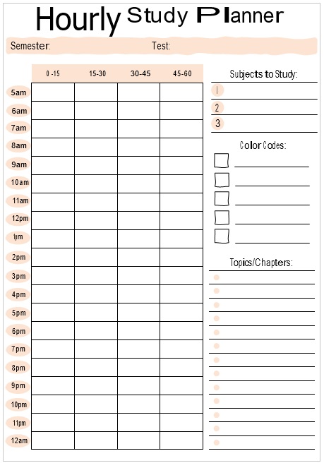 Study Schedule Template 01