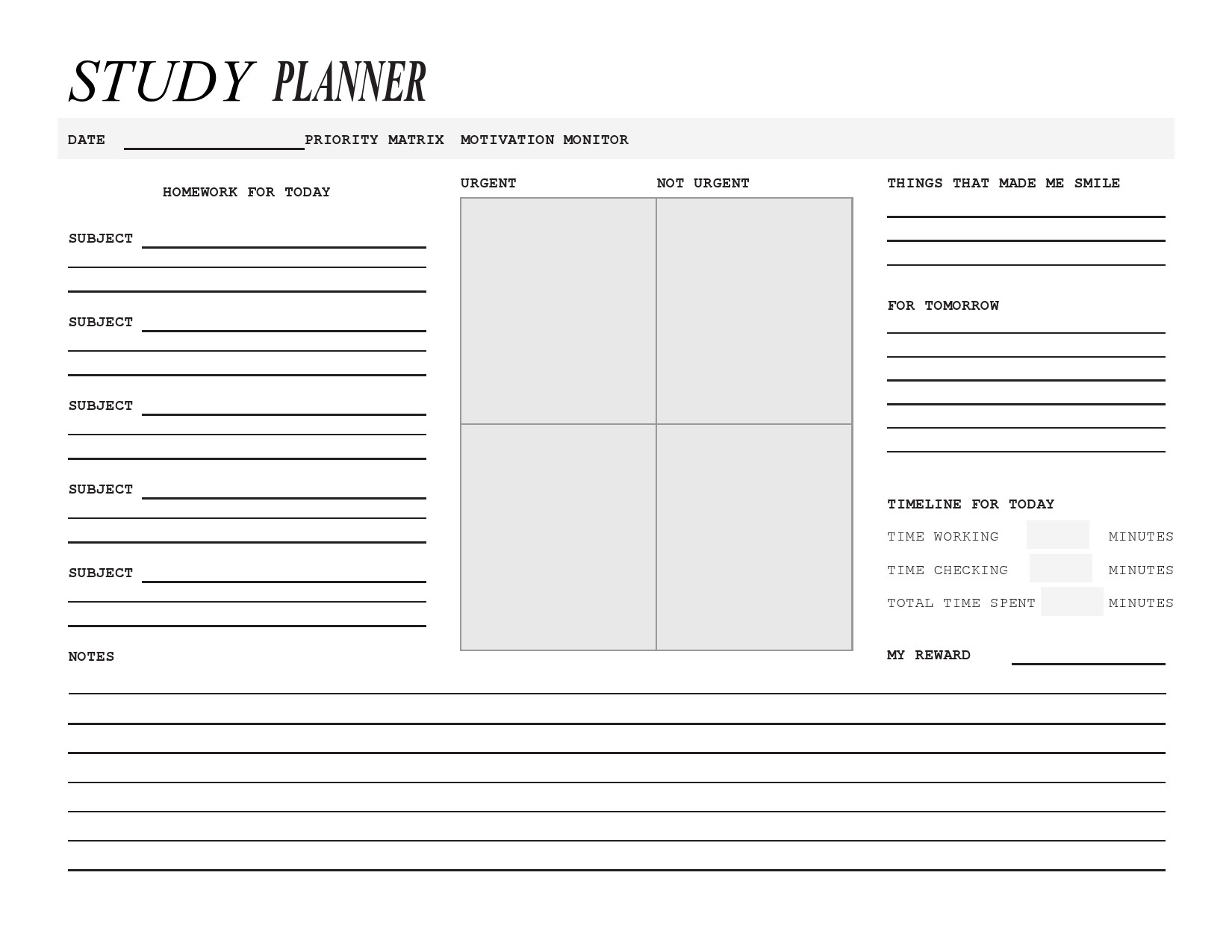 Study Schedule Template 03