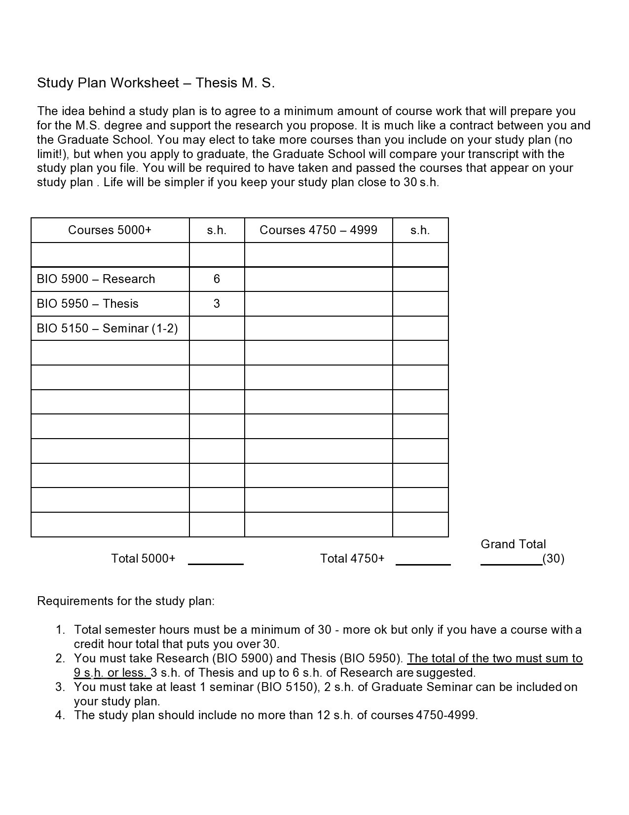 Study Schedule Template 26