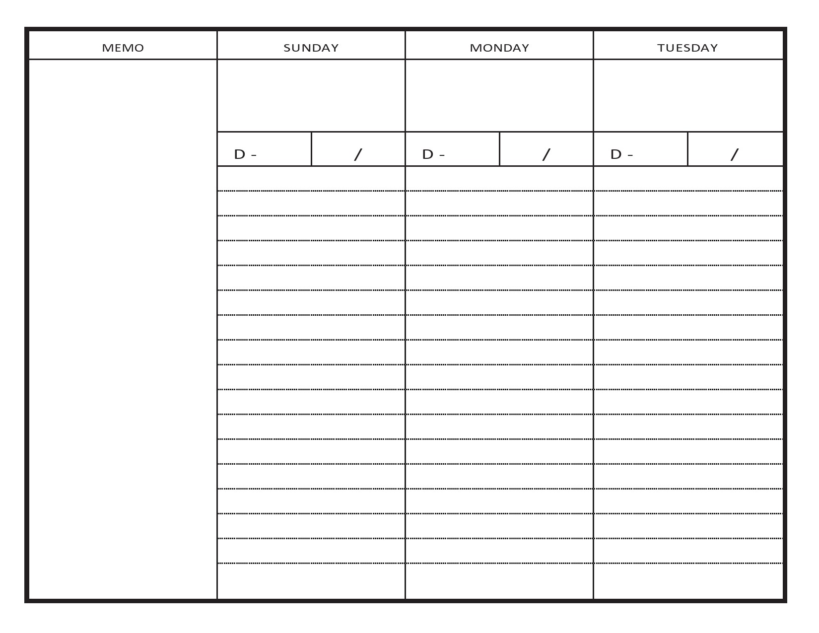 Study Schedule Template 27