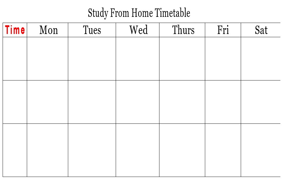 Study Schedule Template 29