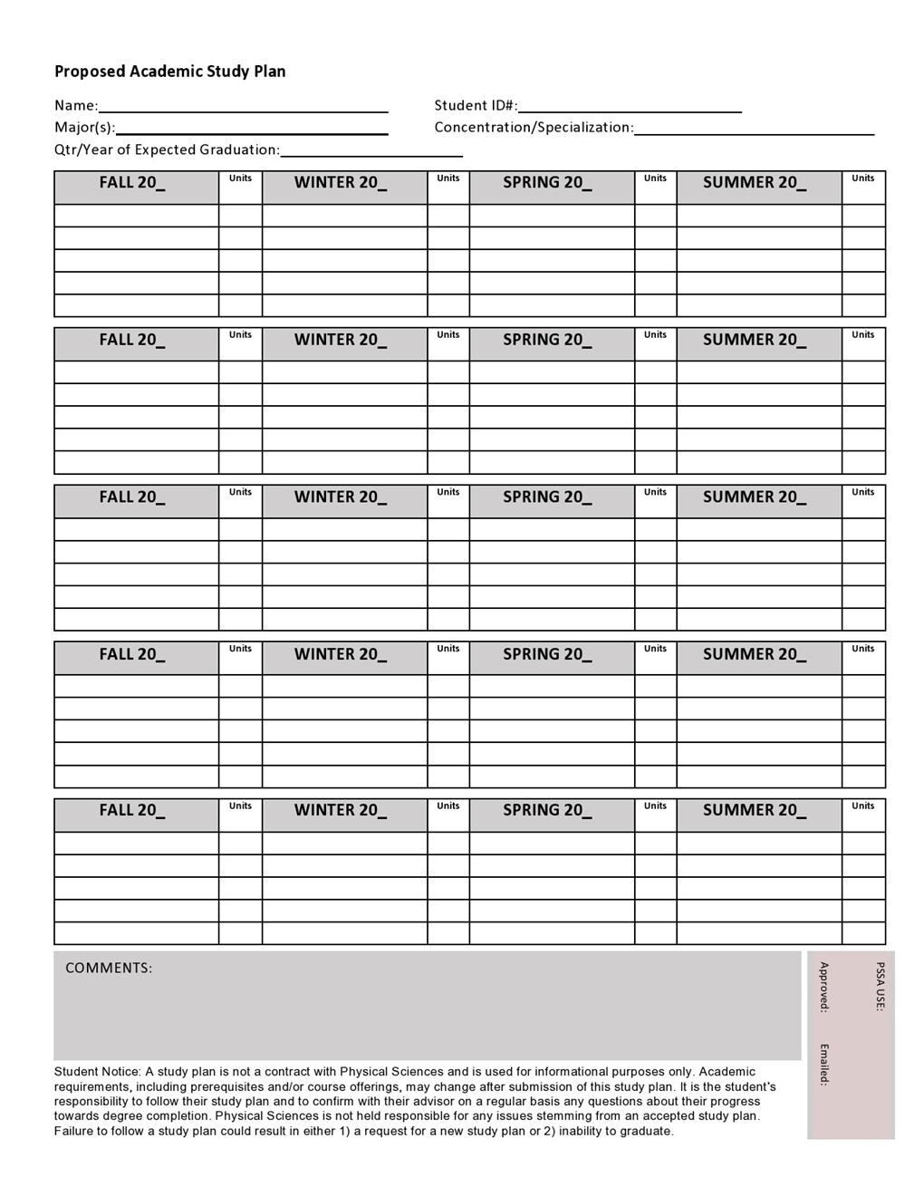 Study Schedule Template 31
