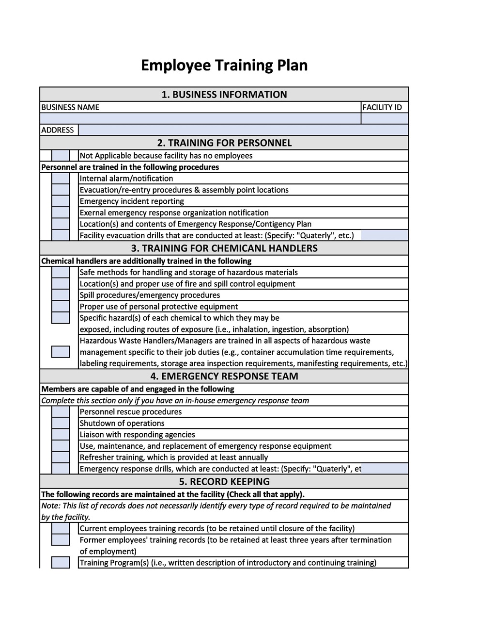 Training Plan Template 01