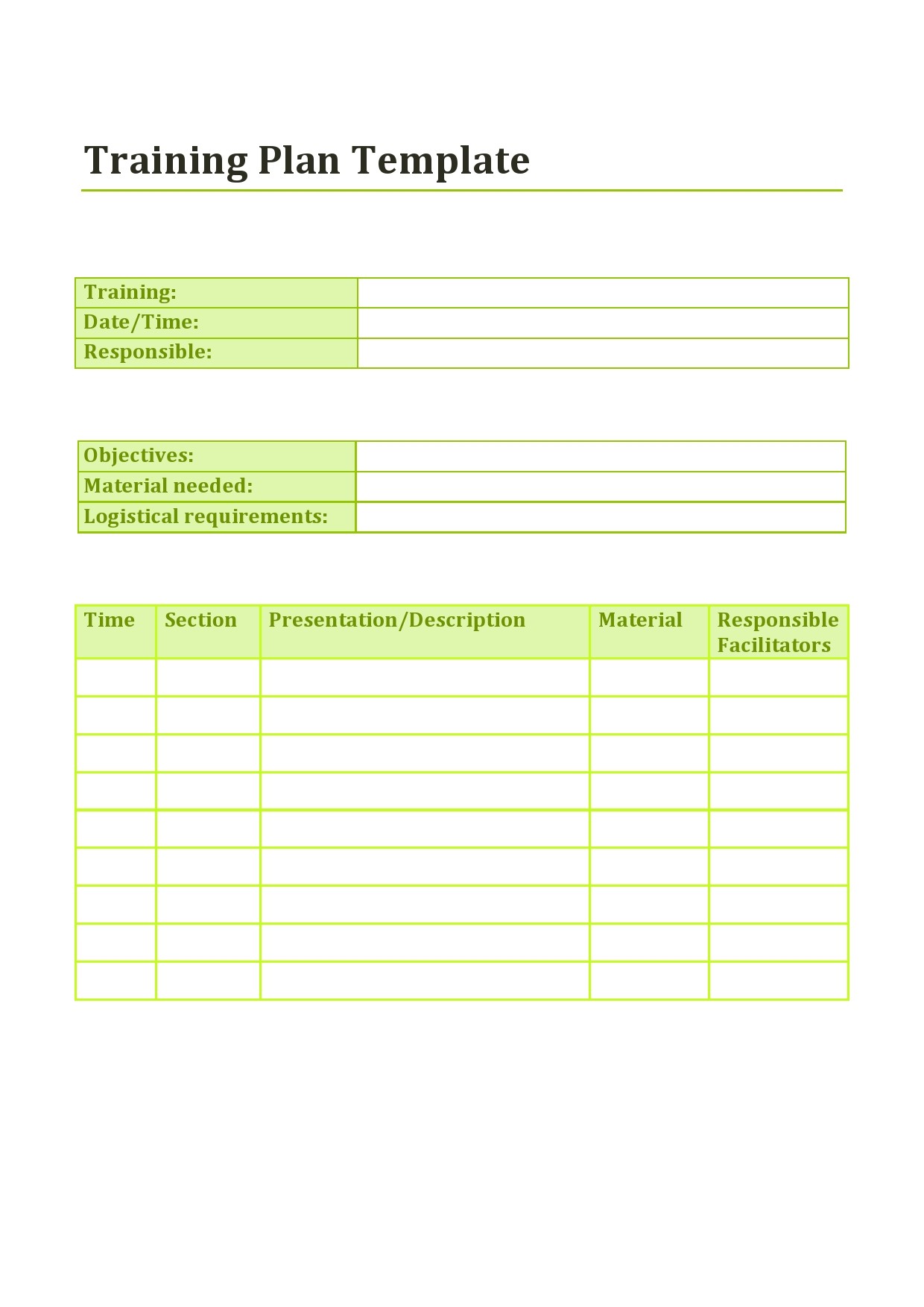 Training Plan Template 06