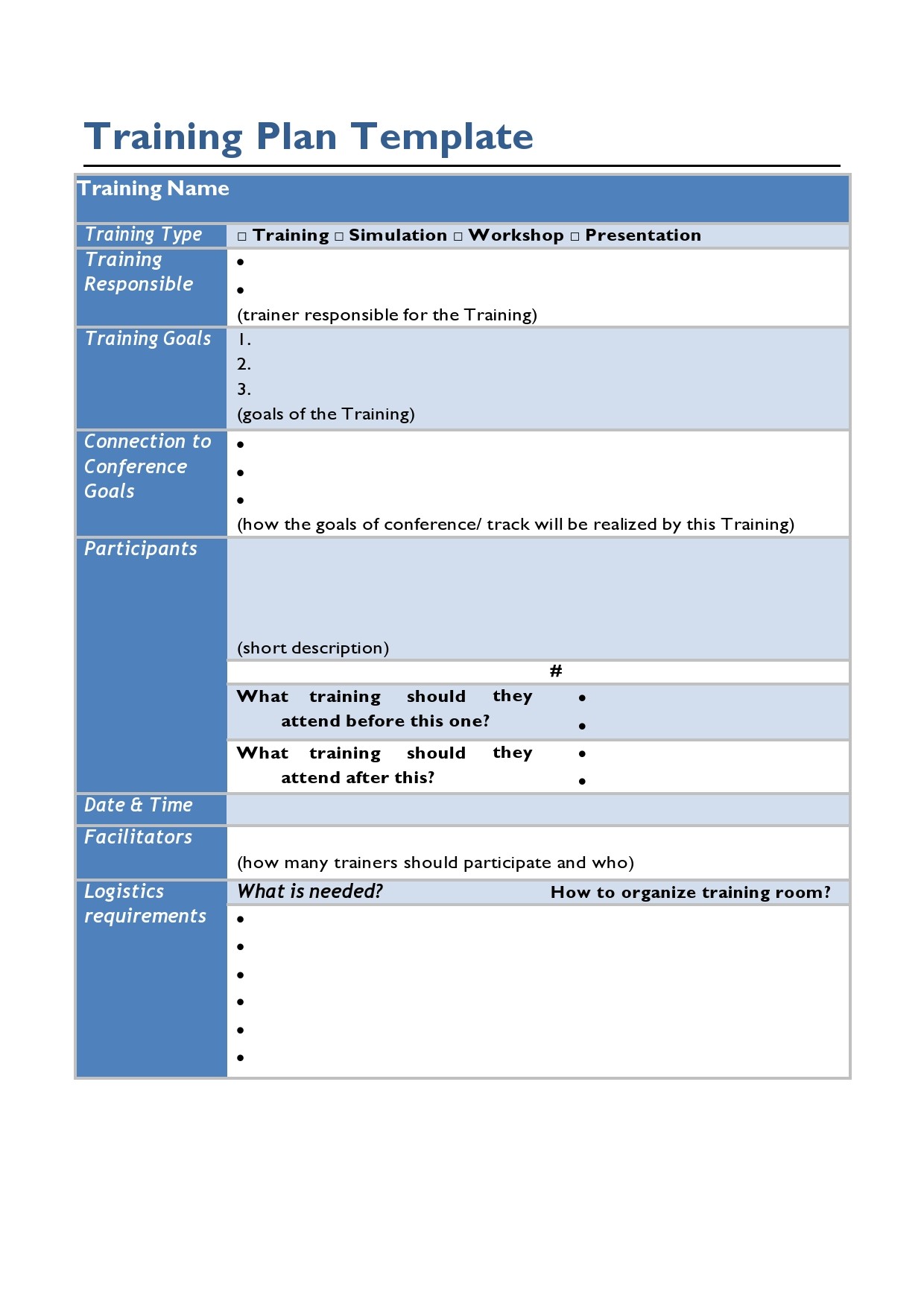 Training Plan Template 12