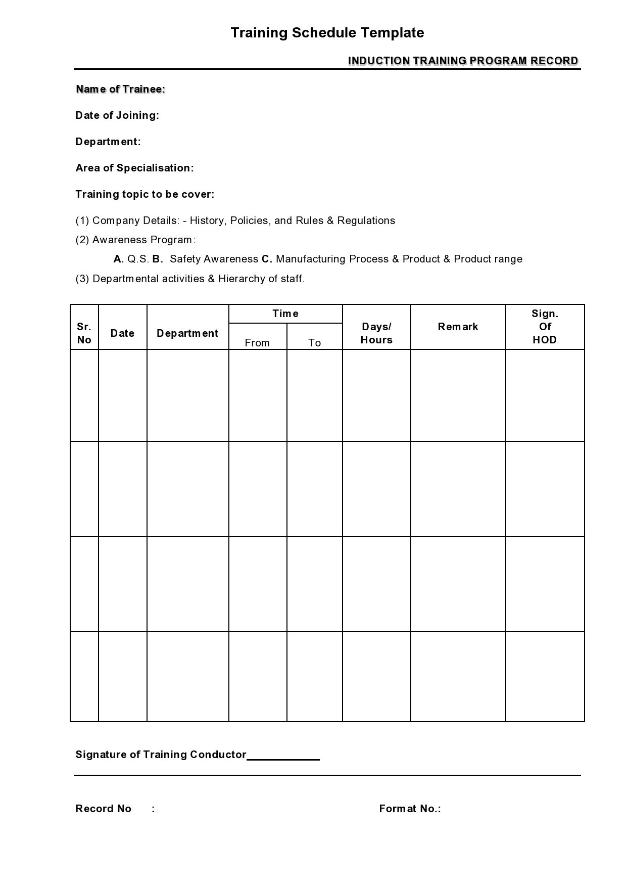 Training Plan Template 14