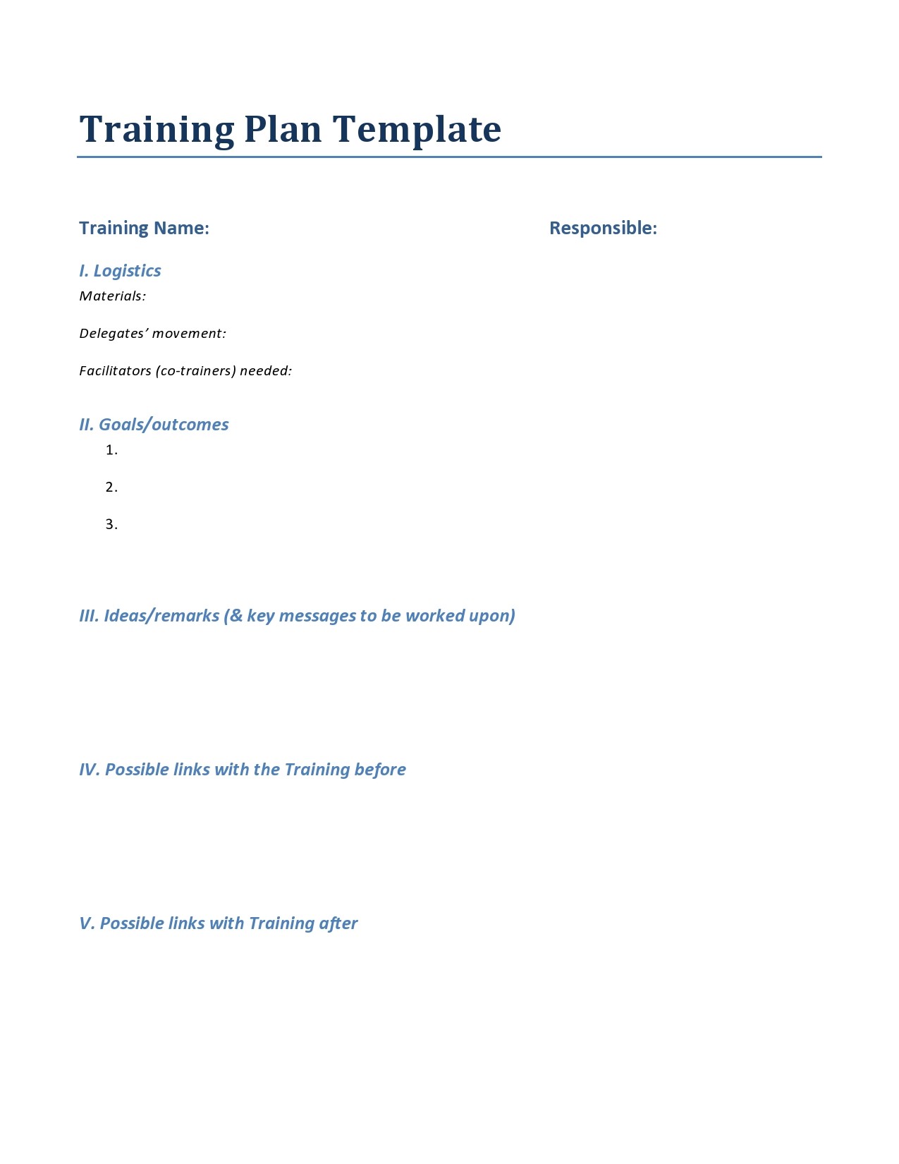 Training Plan Template 16