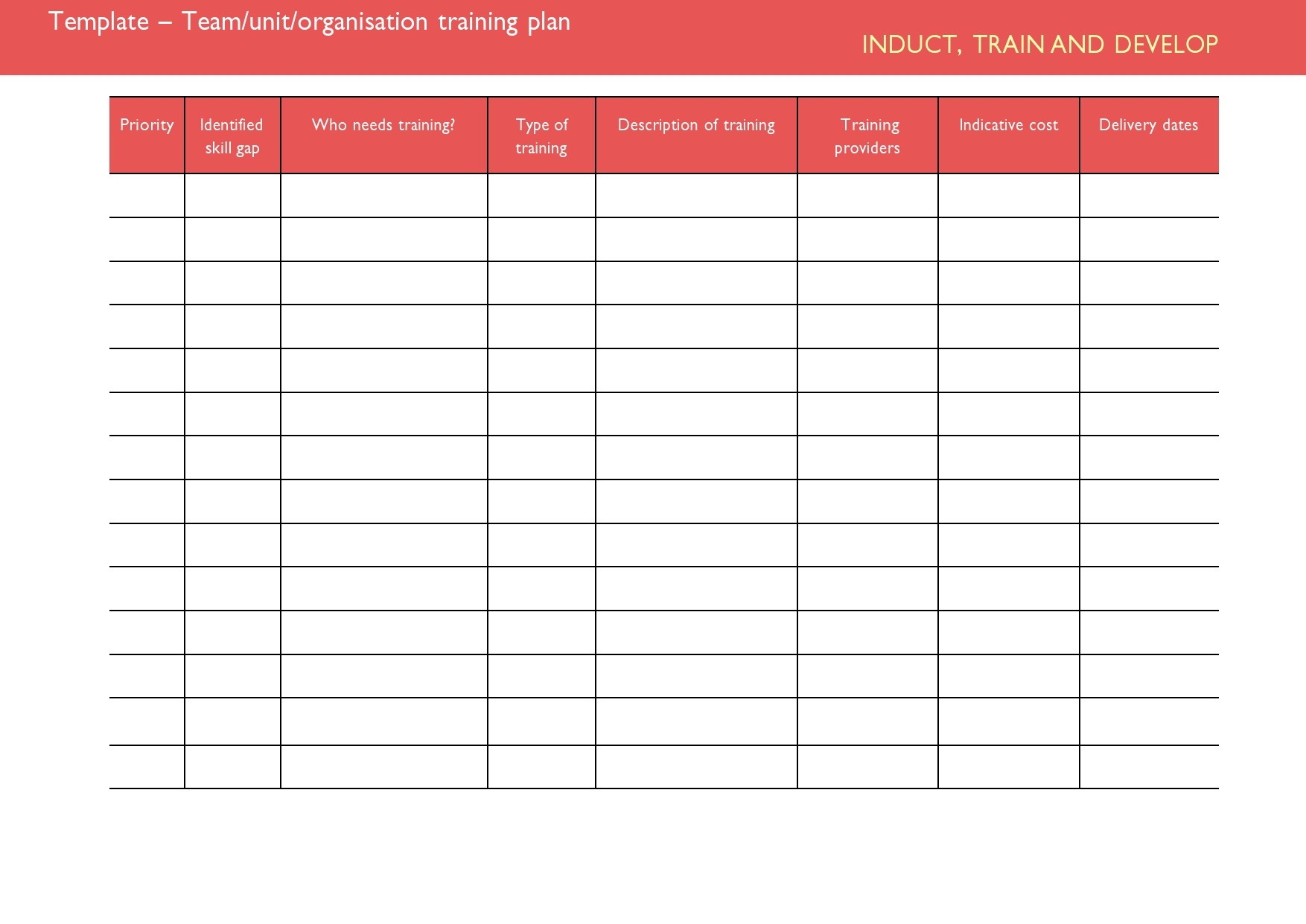 Training Plan Template 18