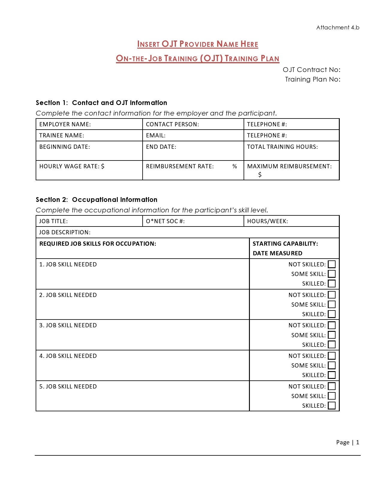 Training Plan Template 20