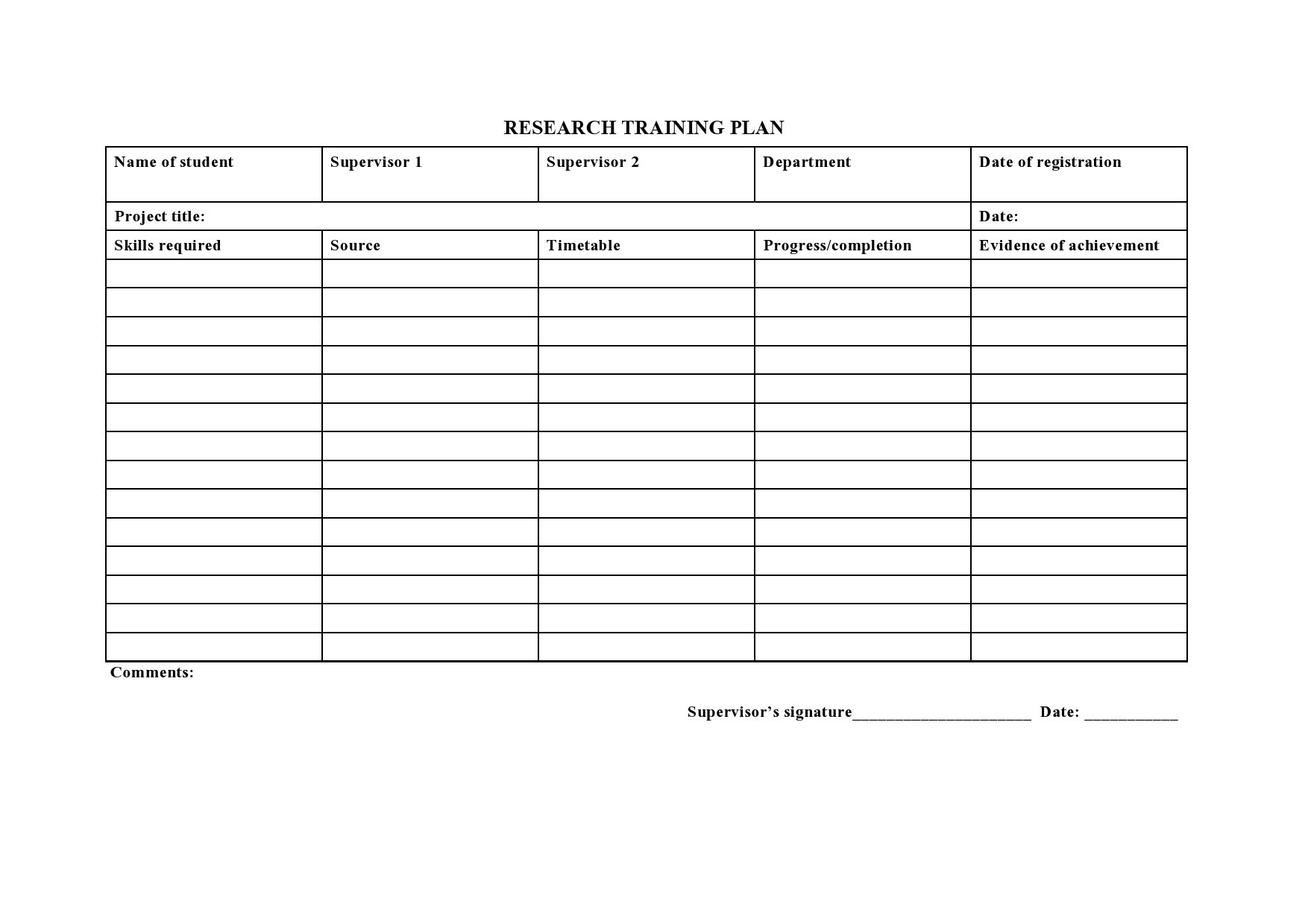 Training Plan Template 21