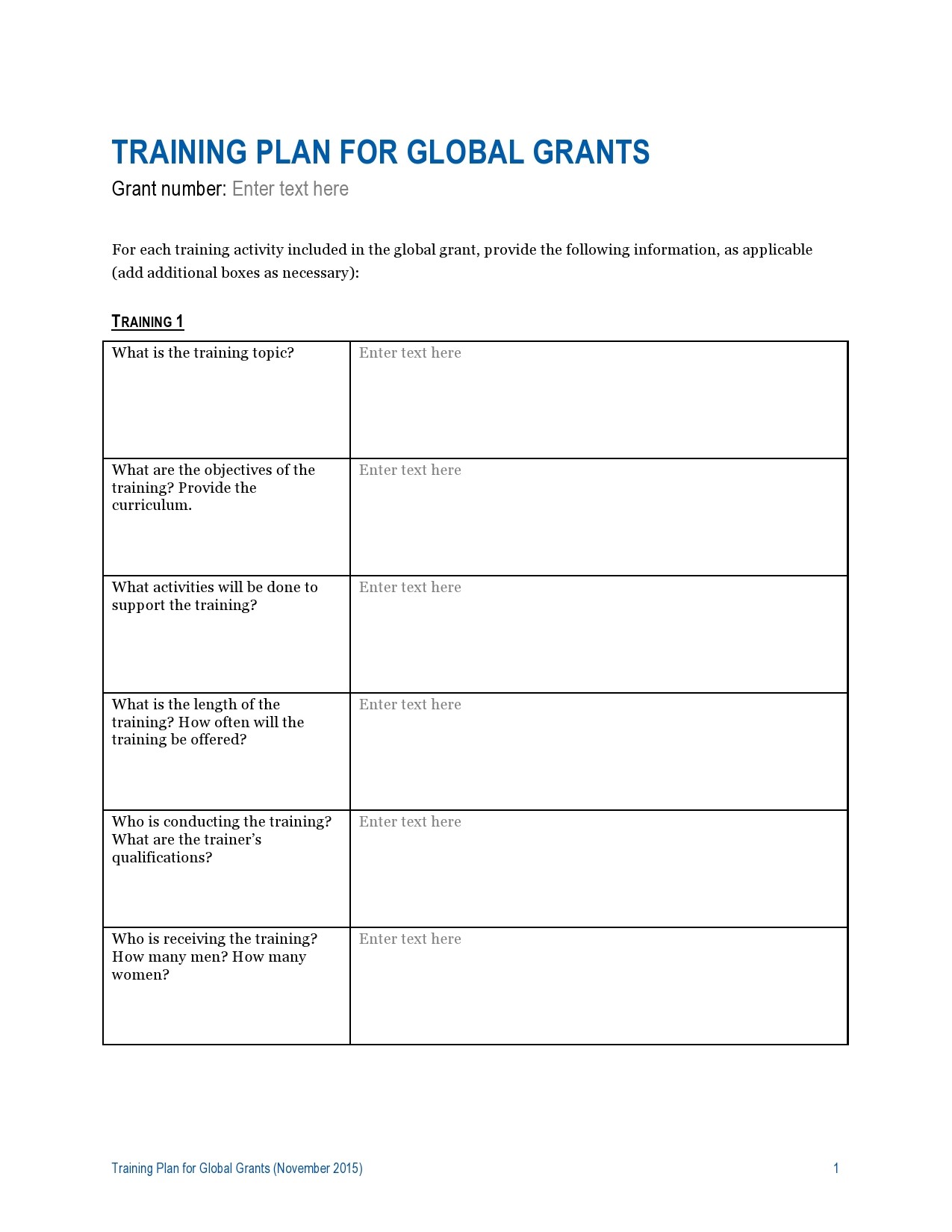 Training Plan Template 22