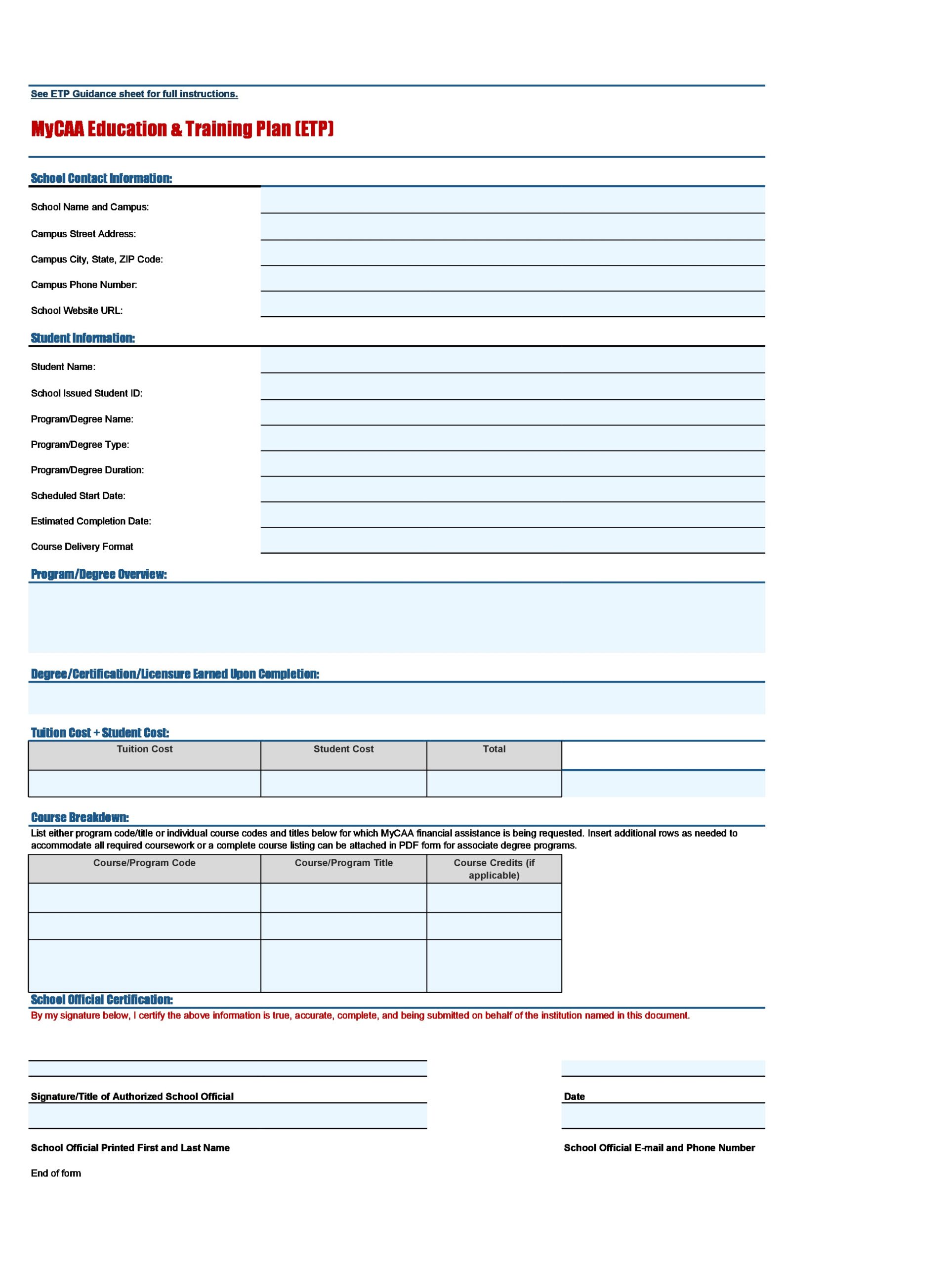 Training Plan Template 25